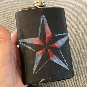 Stainless steel Flask with Unique Star scuba rubber cover handpainted art